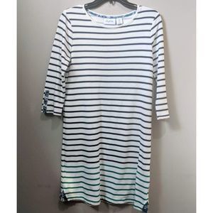 HEYTON Striped Dress with Floral Details Sz Small